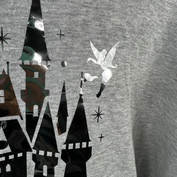 Disney Parks Gray Iridescent Magic Kingdom Hoodie Sweatshirt Size XL Castle Tink - Picture 5 of 14